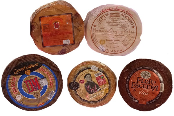 fotografía que muestra varios quesos